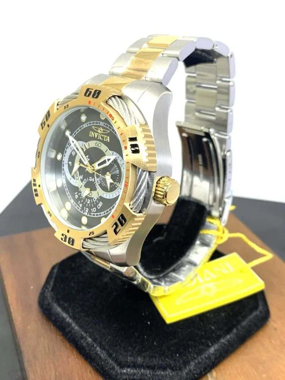 Invicta Men's Watch 45753 Speedway Quartz Chronograph Black Dial Two Tone 50mm